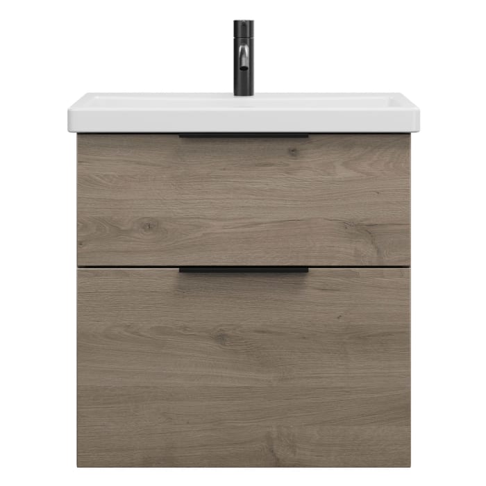 burgbad Eqio Waschtischkombination mit Keramik-Waschtisch, 63 cm, mit Griff G0200