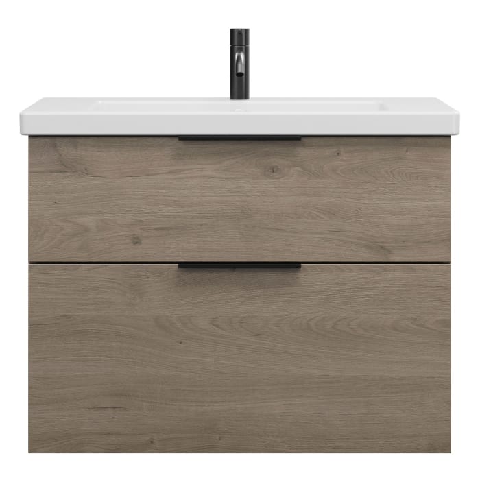 burgbad Eqio Waschtischkombination mit Keramik-Waschtisch, 83 cm, mit Griff G0200