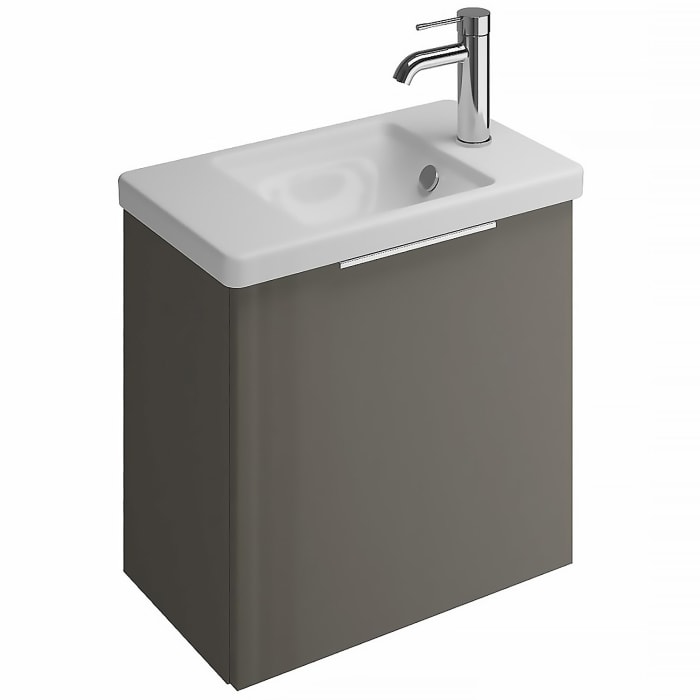 burgbad Eqio Waschtischkombination mit Keramik-Waschtisch, 53 cm, mit Griff G0146