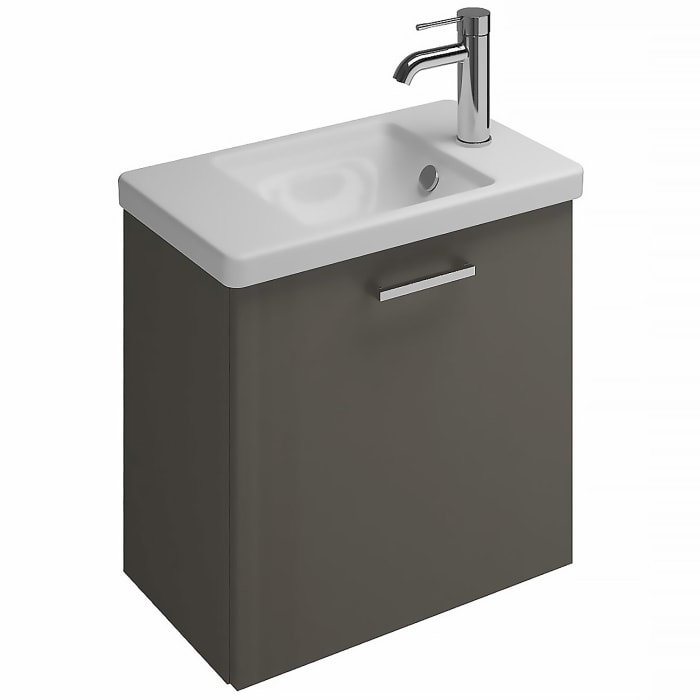 burgbad Eqio Waschtischkombination mit Keramik-Waschtisch, 53 cm, mit Stangengriff P95