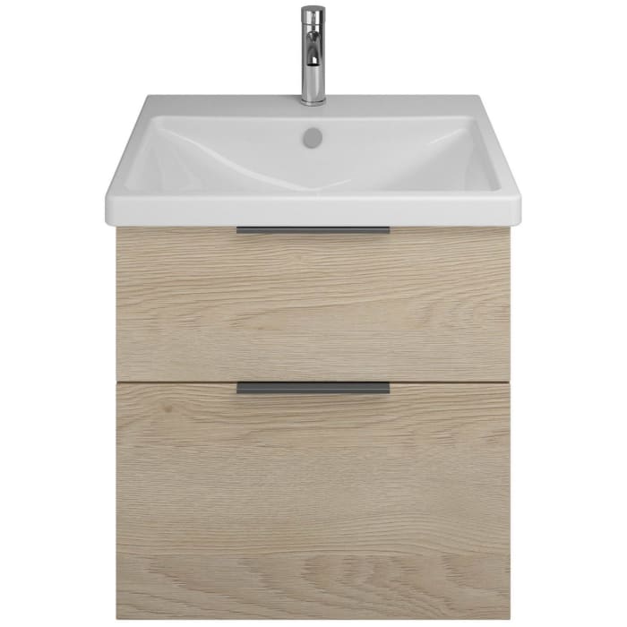 burgbad Eqio Waschtischkombination mit Keramik-Waschtisch, 63 cm, mit Griff G0200