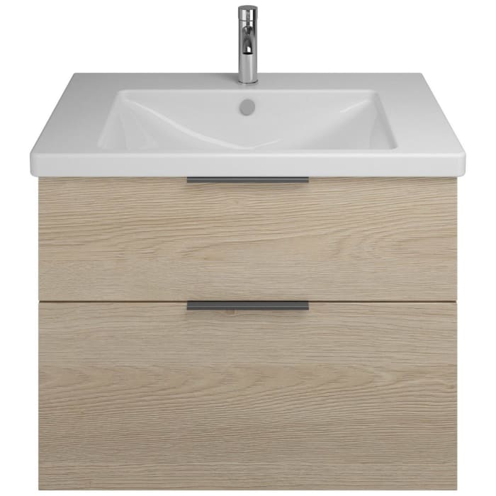 burgbad Eqio Waschtischkombination mit Keramik-Waschtisch, 83 cm, mit Griff G0200