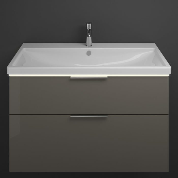 burgbad Eqio Waschtischkombination mit Keramik-Waschtisch mit LED-Beleuchtung, 103 cm, mit Griff G0146