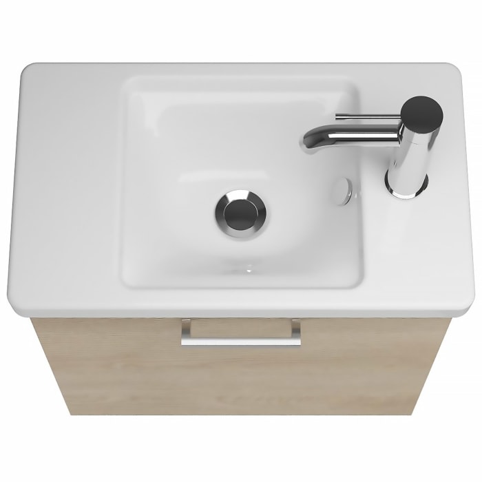 burgbad Eqio Waschtischkombination mit Keramik-Waschtisch, 53 cm, mit Stangengriff P95