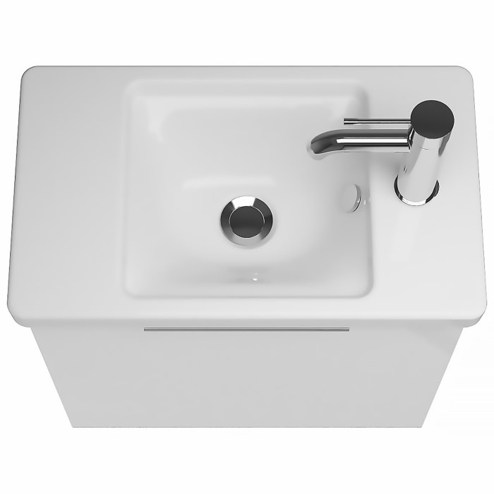 burgbad Eqio Waschtischkombination mit Keramik-Waschtisch mit LED-Beleuchtung, 53 cm, mit Griff G0146