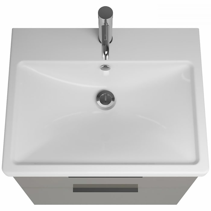 burgbad Eqio Waschtischkombination mit Keramik-Waschtisch, 63 cm, mit Griff G0200