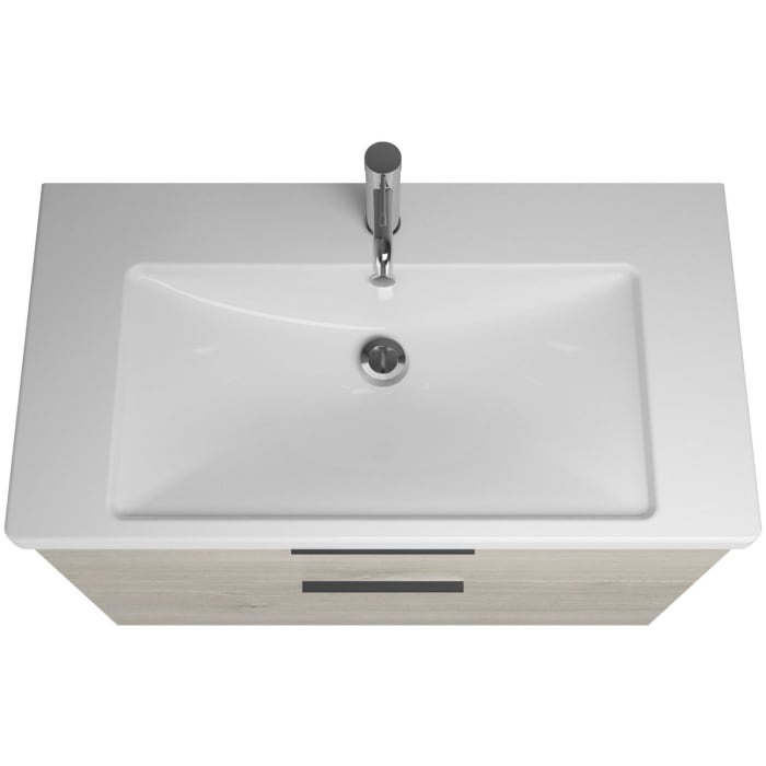 burgbad Eqio Waschtischkombination mit Keramik-Waschtisch, 93 cm, mit Griff G0200