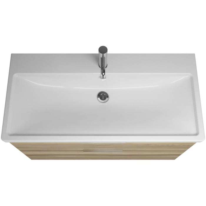 burgbad Eqio Waschtischkombination mit Keramik-Waschtisch, 103 cm, mit Griff G0146