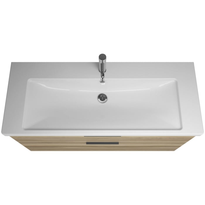 burgbad Eqio Waschtischkombination mit Keramik-Waschtisch, 123 cm, mit Griff G0200