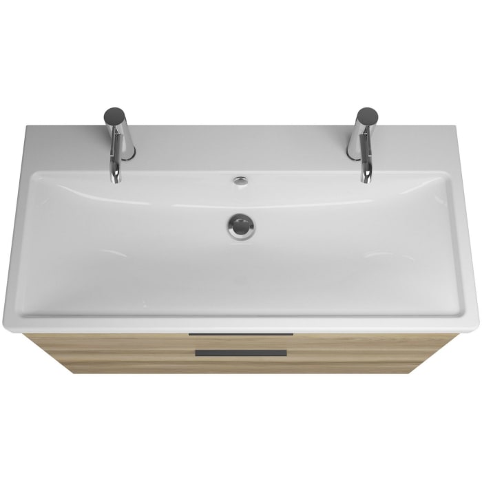 burgbad Eqio Waschtischkombination mit Keramik-Waschtisch, 103 cm, mit Griff G0200