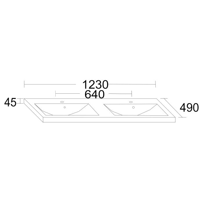 burgbad Eqio Keramikdoppelwaschtisch 123 x 49 cm mit 2 Beckenmulden