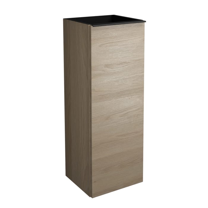 burgbad Fiumo Halbhoher Schrank 35 x 32 x 96 cm, 1 Tür, Anschlag links, mit Griff G0200, mit Einlegebox schwarz