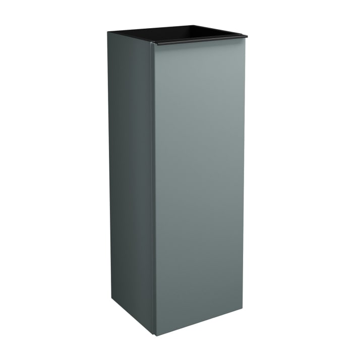 burgbad Fiumo Halbhoher Schrank 35 x 32 x 96 cm, 1 Tür, Anschlag rechts, mit Griff G0200, mit Einlegebox schwarz