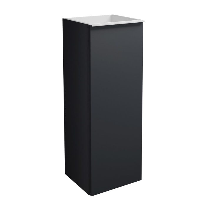 burgbad Fiumo Halbhoher Schrank 35 x 32 x 96 cm, 1 Tür, Anschlag rechts, mit Griff G0223, mit Einlegebox weiß