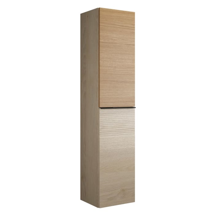 burgbad Fiumo Hochschrank 35 x 32 x 160 cm, 2 Türen, Anschlag links, mit Griff G0200, untere Tür mit Plissée-Struktur