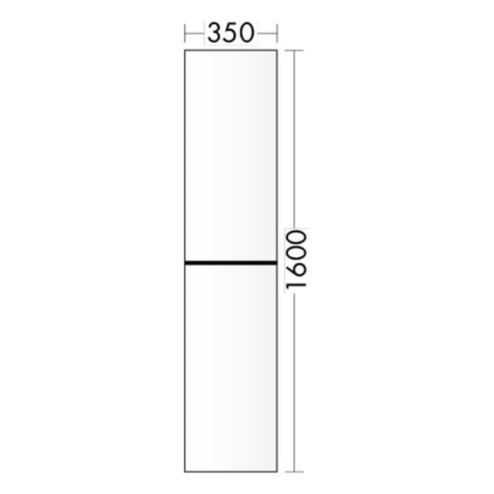burgbad Fiumo Hochschrank 35 x 32 x 160 cm, 2 Türen, Anschlag rechts, mit Griff G0223