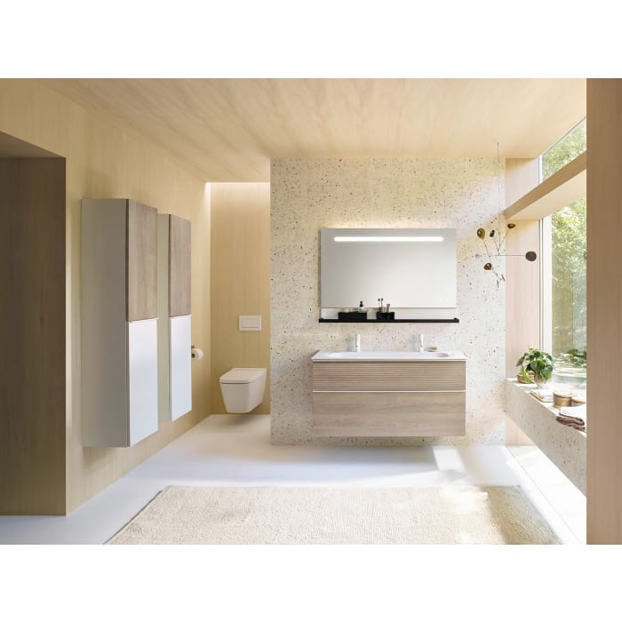 burgbad Fiumo Hochschrank 35 x 32 x 160 cm, 2 Türen, Anschlag links, mit Griff G0223