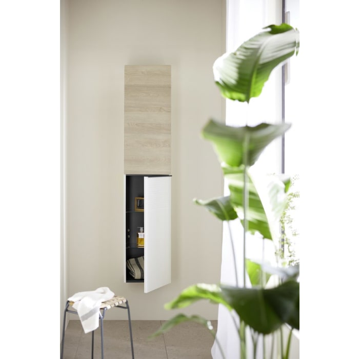 burgbad Fiumo Hochschrank 35 x 32 x 160 cm, 2 Türen, Anschlag rechts, mit Griff G0200