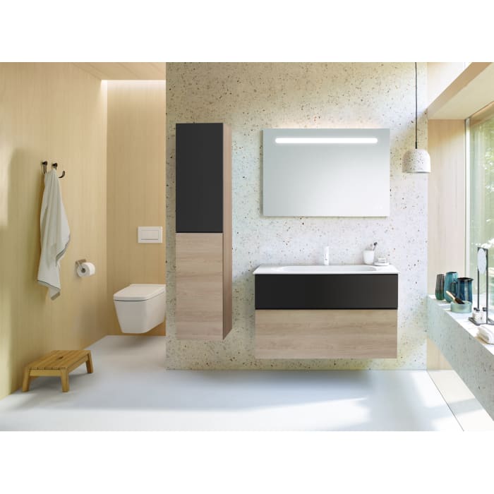 burgbad Fiumo Hochschrank 35 x 32 x 160 cm, 2 Türen, Anschlag links, mit Griff G0200