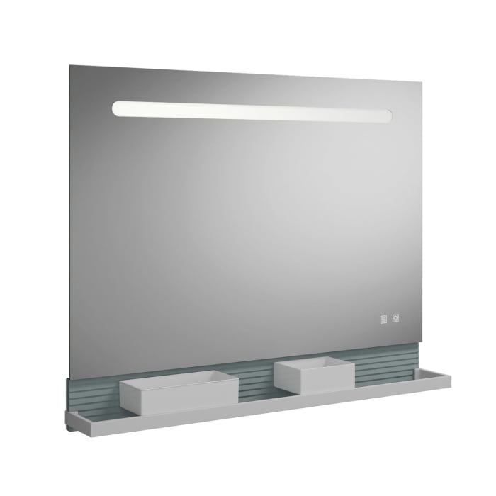 burgbad Fiumo Leuchtspiegel mit horizontaler LED-Beleuchtung 100 x 81,7 cm