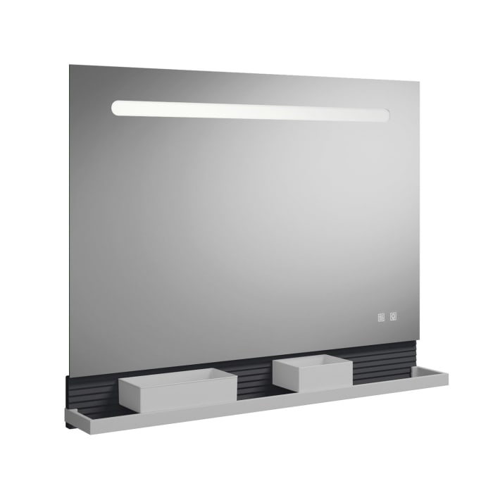 burgbad Fiumo Leuchtspiegel mit horizontaler LED-Beleuchtung 100 x 81,7 cm