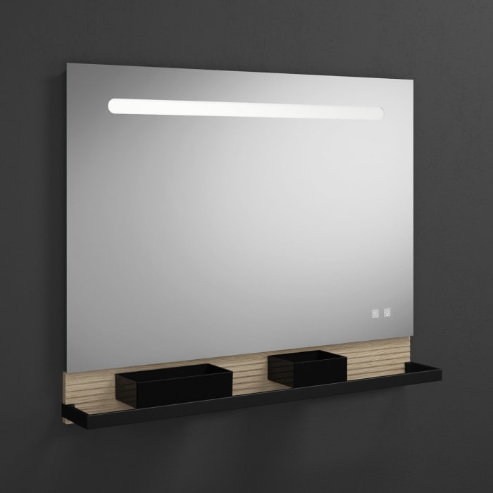 burgbad Fiumo Leuchtspiegel mit horizontaler LED-Beleuchtung 100 x 81,7 cm