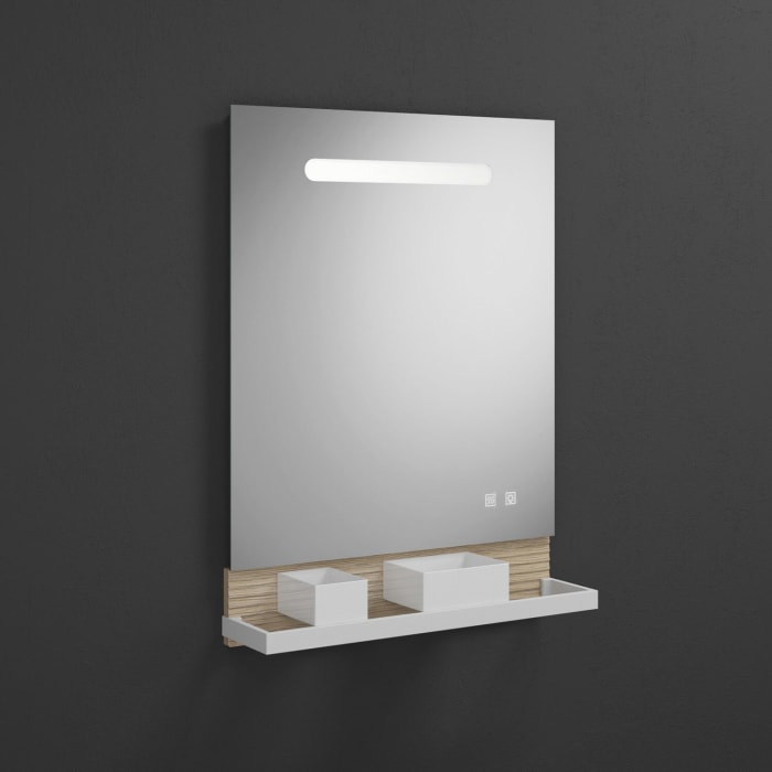 burgbad Fiumo Leuchtspiegel mit horizontaler LED-Beleuchtung 60 x 81,7 cm