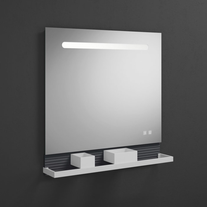 burgbad Fiumo Leuchtspiegel mit horizontaler LED-Beleuchtung 80 x 81,7 cm