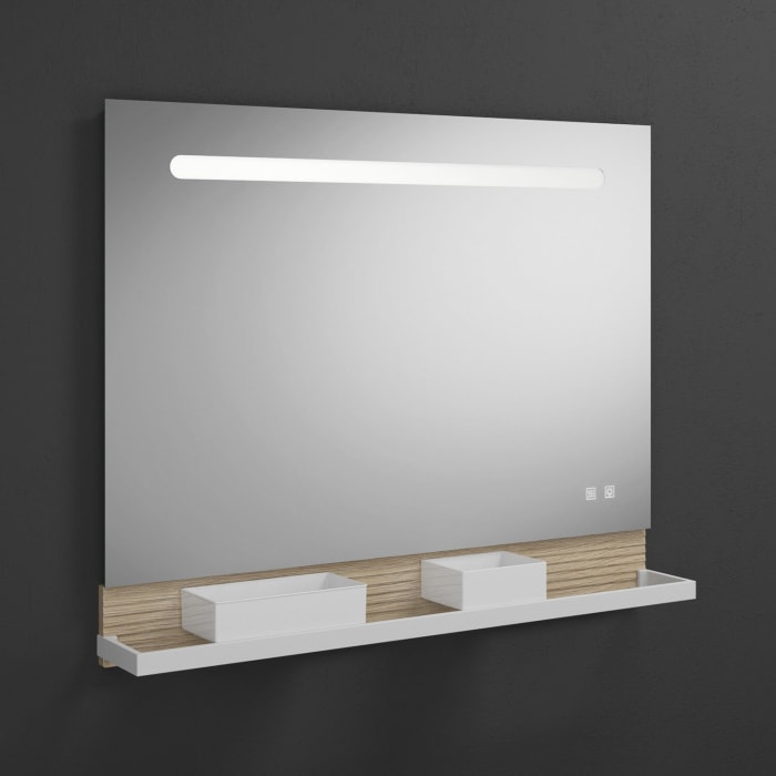 burgbad Fiumo Leuchtspiegel mit horizontaler LED-Beleuchtung 100 x 81,7 cm