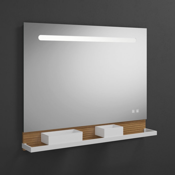 burgbad Fiumo Leuchtspiegel mit horizontaler LED-Beleuchtung 100 x 81,7 cm