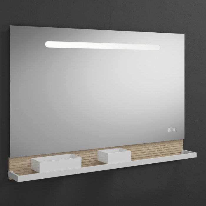 burgbad Fiumo Leuchtspiegel mit horizontaler LED-Beleuchtung 120 x 81,7 cm