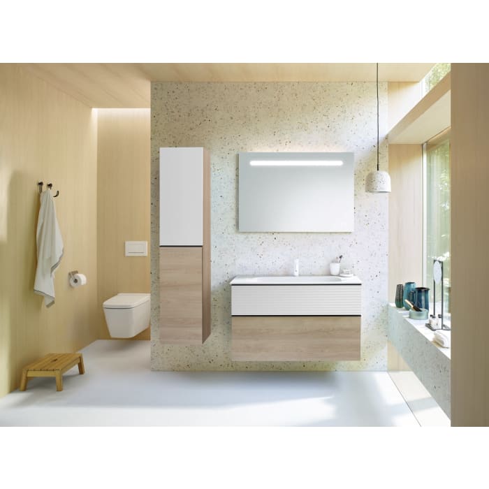 burgbad Fiumo Badspiegel mit horizontaler LED-Beleuchtung 100 x 70 cm