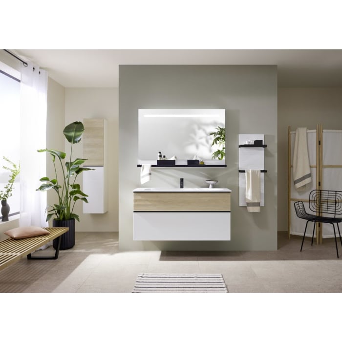 burgbad Fiumo Leuchtspiegel mit horizontaler LED-Beleuchtung 80 x 81,7 cm