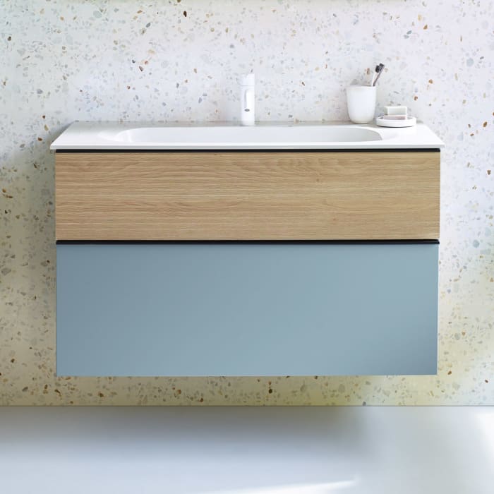 burgbad Fiumo Mineralguss-Waschtisch mit Unterschrank 102 cm, mit Griff G0200