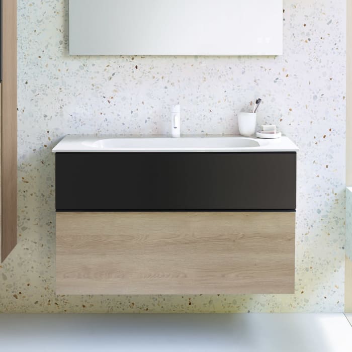 burgbad Fiumo Mineralguss-Waschtisch mit Unterschrank 102 cm, mit Griff G0200