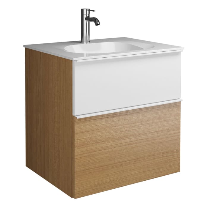 burgbad Fiumo Mineralguss-Waschtisch mit Unterschrank 62 cm, mit Griff G0223