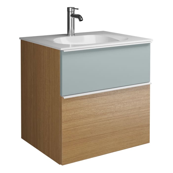 burgbad Fiumo Mineralguss-Waschtisch mit Unterschrank 62 cm, mit Griff G0223