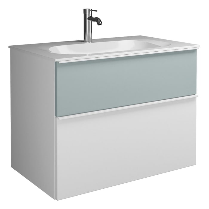 burgbad Fiumo Mineralguss-Waschtisch mit Unterschrank 82 cm, mit Griff G0223