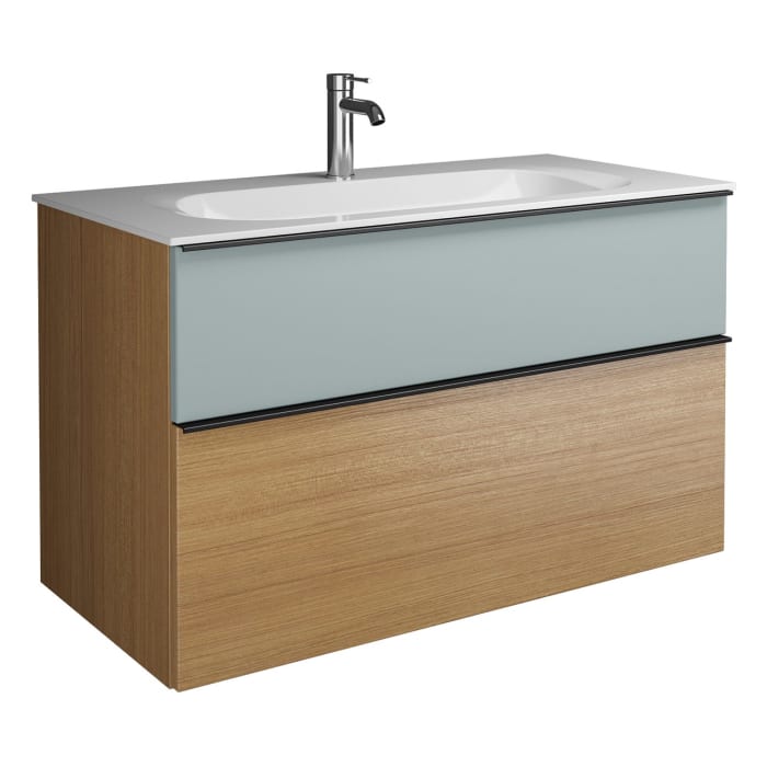 burgbad Fiumo Mineralguss-Waschtisch mit Unterschrank 102 cm, mit Griff G0200