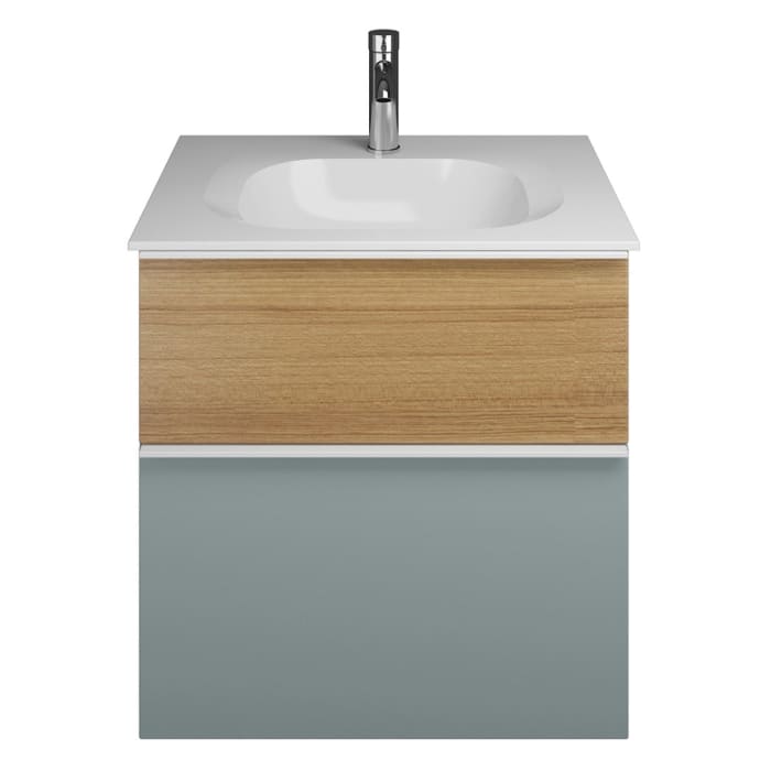 burgbad Fiumo Mineralguss-Waschtisch mit Unterschrank 62 cm, mit Griff G0223