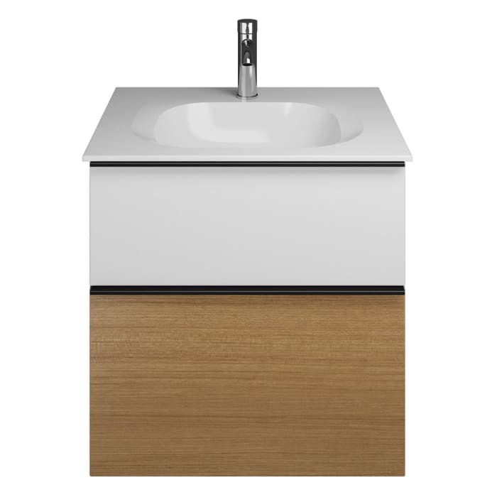 burgbad Fiumo Mineralguss-Waschtisch mit Unterschrank 62 cm, mit Griff G0200