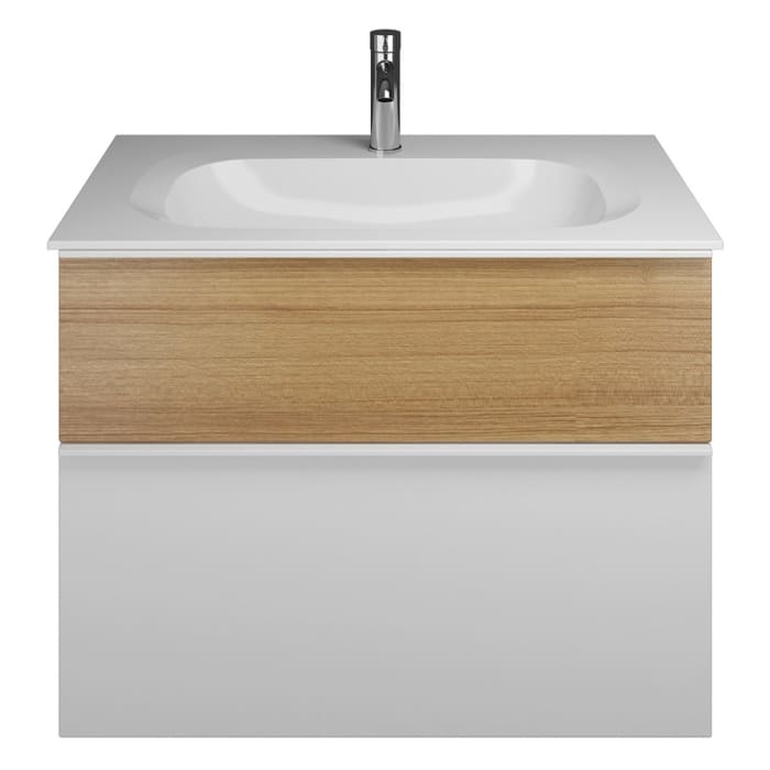 burgbad Fiumo Mineralguss-Waschtisch mit Unterschrank 82 cm, mit Griff G0223