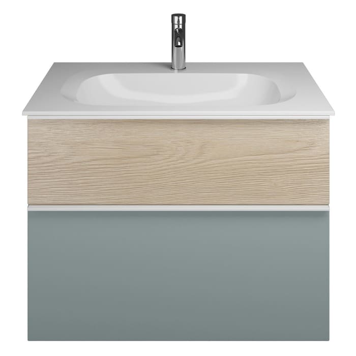 burgbad Fiumo Mineralguss-Waschtisch mit Unterschrank 82 cm, mit Griff G0223