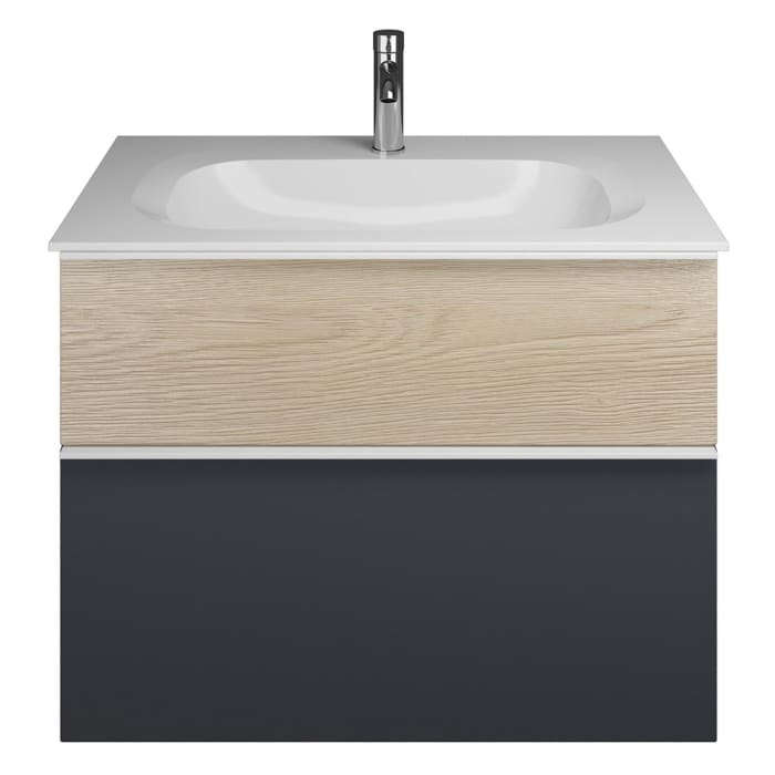 burgbad Fiumo Mineralguss-Waschtisch mit Unterschrank 82 cm, mit Griff G0223