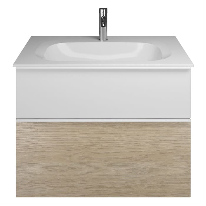 burgbad Fiumo Mineralguss-Waschtisch mit Unterschrank 82 cm, mit Griff G0223