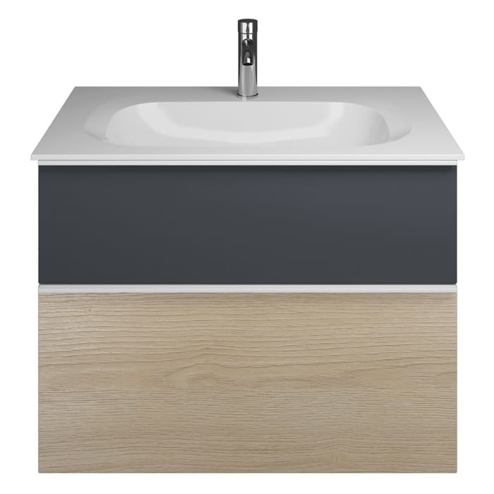 burgbad Fiumo Mineralguss-Waschtisch mit Unterschrank 82 cm, mit Griff G0223