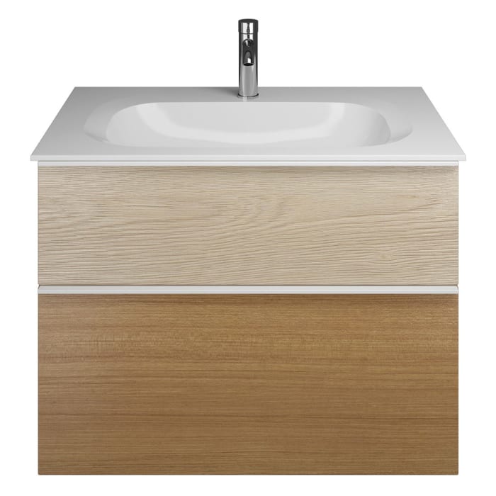 burgbad Fiumo Mineralguss-Waschtisch mit Unterschrank 82 cm, mit Griff G0223