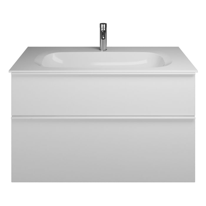 burgbad Fiumo Mineralguss-Waschtisch mit Unterschrank 102 cm, mit Griff G0223