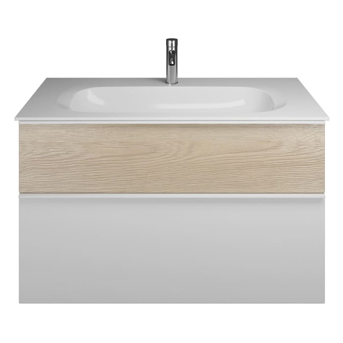 burgbad Fiumo Mineralguss-Waschtisch mit Unterschrank 102 cm, mit Griff G0223