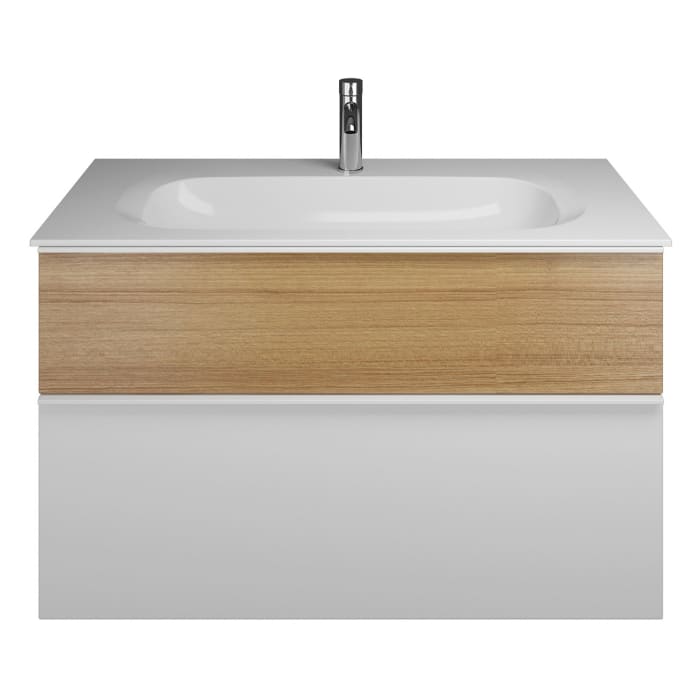 burgbad Fiumo Mineralguss-Waschtisch mit Unterschrank 102 cm, mit Griff G0223